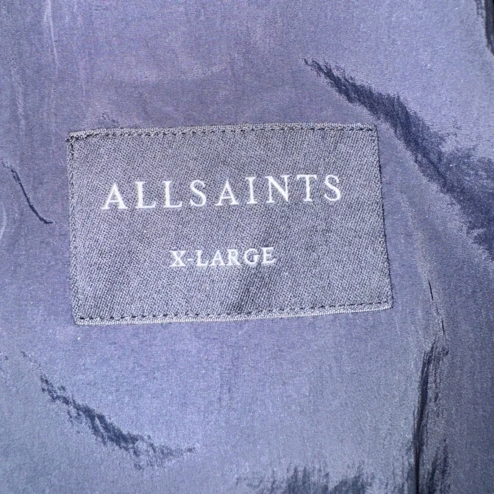 AllSaints Waylan Bomber Jacket Mens XL Black Full Zip M001OA Raglan Sleeve